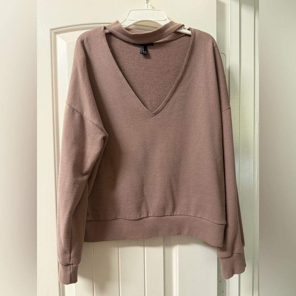 Forever 21 Taupe V-Neck Sweater